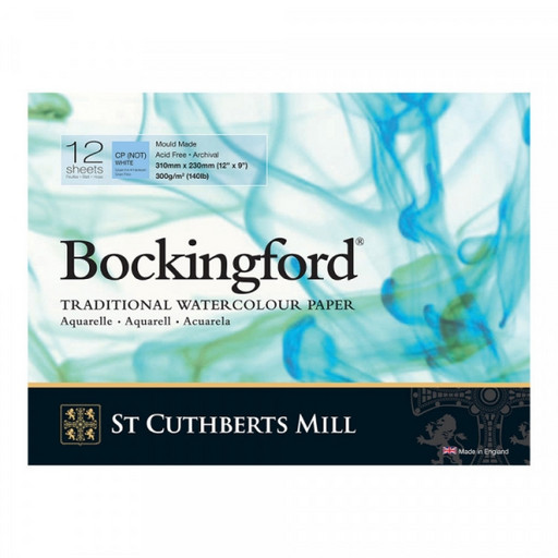 "St. Cuthberts Mill" Альбом для акварели "Bockingford CP" 100% целлюлоза 300 г/м2 23 х 31 см склейка с одной стороны 12 л. T47130001011C среднезернистая