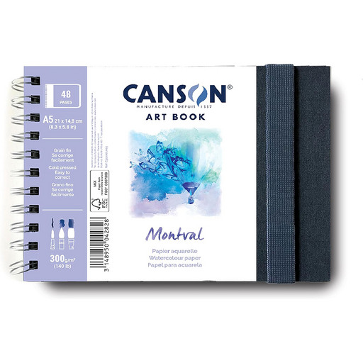 "Canson" ART BOOK Скетчбук на спирали, бумага Montval A5 300 г/м2 на спирали 24 л. C31200L003