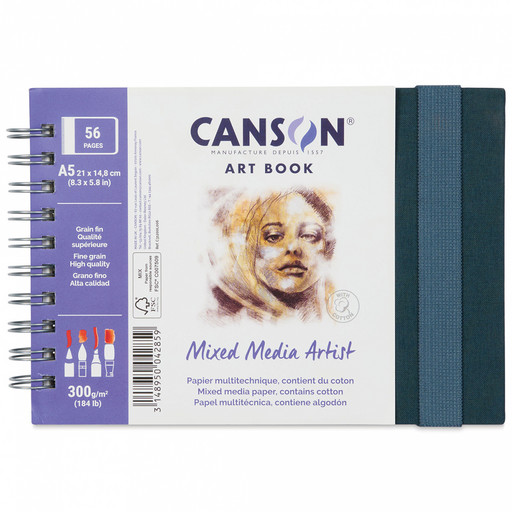 "Canson" MIX MEDIA ARTIST LANDSCAPE Скетчбук A5 300 г/м2 на спирали 28 л. C31200L006