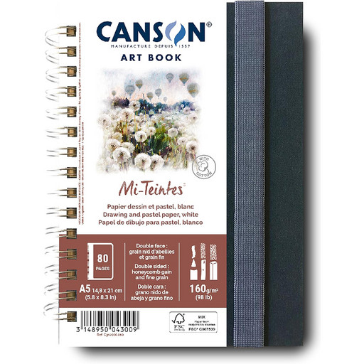 "Canson" ART BOOK Скетчбук Mi-Teintes A5 160 г/м2 на спирали 80 л. C31200L010