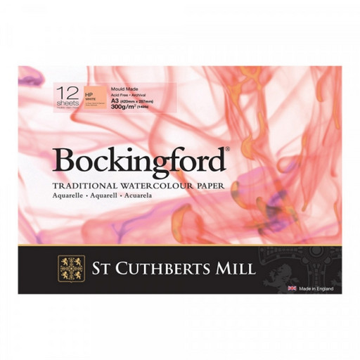 "St. Cuthberts Mill" Альбом для акварели "Bockingford HP" 100% целлюлоза 300 г/м2 A3 42 х 29.7 см склейка с одной стороны 12 л. T4533000101AF шероховатая гладкая