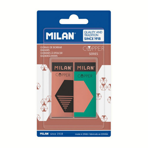 "Milan" Набор ластиков COPPER 6.1 x 2.3 x 1.2 см 2 шт. BPM10484