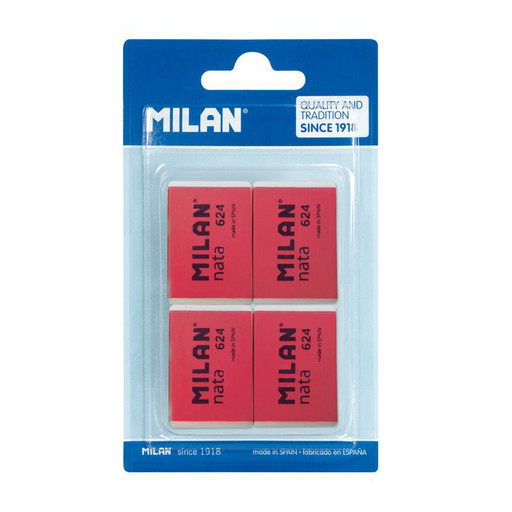 "Milan" Набор ластиков 3.9 x 2.7 x 0.9 см 4 шт. BPM10054