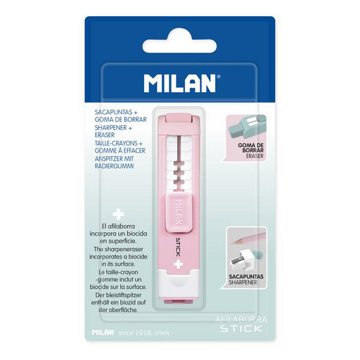 "Milan" Набор ластик с точилкой для карандашей STICK + серия Edition BYM10141IBGP розовый
