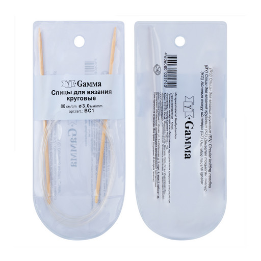 Спицы GAMMA круговые BC1 бамбук d 3.0 мм 80 см 1 шт .