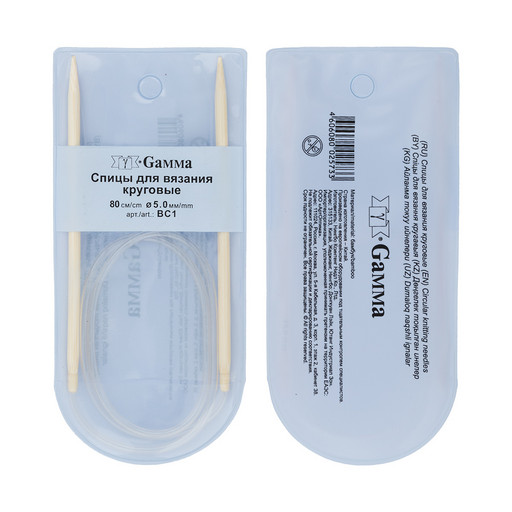 Спицы GAMMA круговые BC1 бамбук d 5.0 мм 80 см 1 шт .