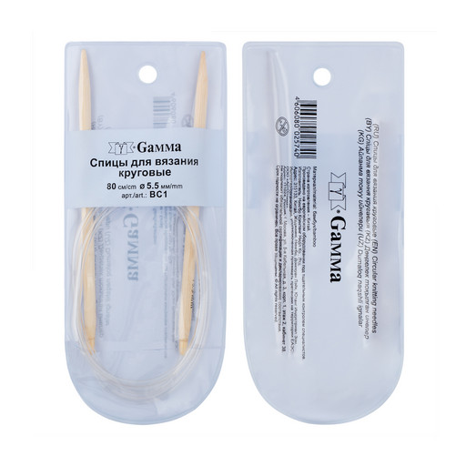 Спицы GAMMA круговые BC1 бамбук d 5.5 мм 80 см 1 шт .