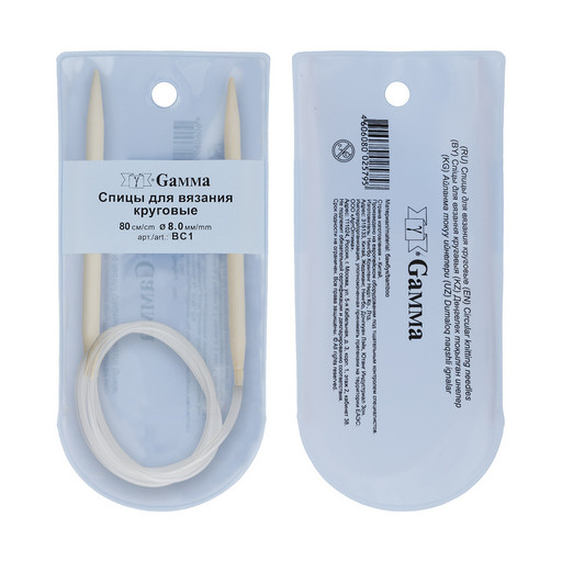 Спицы GAMMA круговые BC1 бамбук d 8.0 мм 80 см 1 шт .