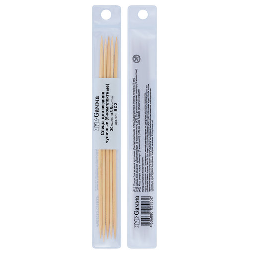 Спицы GAMMA 5-ти компл. чулочные BC2 бамбук d 3.5 мм 20 см 5 шт .