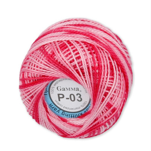 Пряжа "Gamma" Ирис меланж 100% хлопок 10 шт. х 10 г 82 м ± 3 м