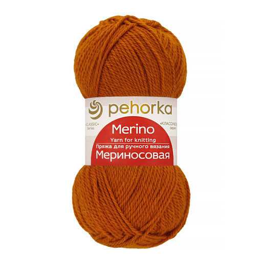 Пряжа Пехорская ПТ "Мериносовая" 50% мериносовая шерсть, 50% акрил 10 шт. х 100 г 200 м ± 12 м