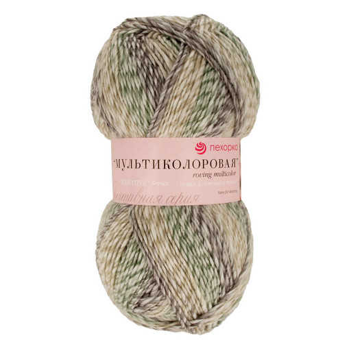 Пряжа Пехорская ПТ "Ровница "Мультиколоровая" 50% шерсть, 50% акрил 5 шт. х 200 г 400 м ± 24 м