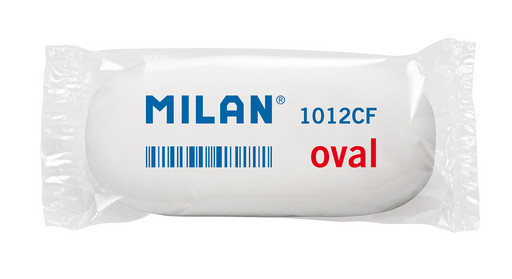 "Milan" Ластик 1012 6.3х2.8х1.2 см 12 шт. CMM1012 белый, овальный