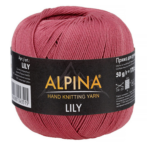 Пряжа ALPINA "LILY" 2 100% мерсеризованный хлопок 10 шт. х 50 г 175 м ± 5 м