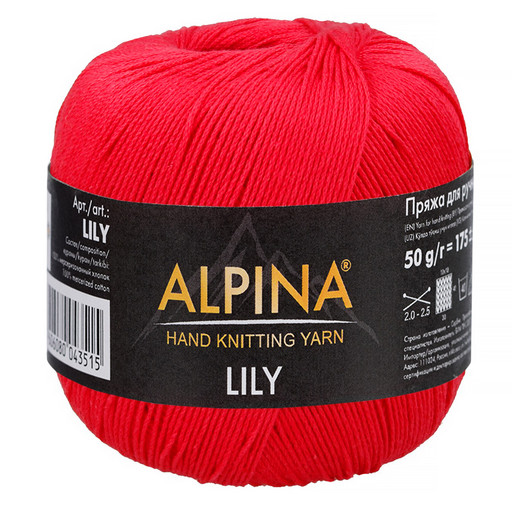 Пряжа ALPINA "LILY" 2 100% мерсеризованный хлопок 10 шт. х 50 г 175 м ± 5 м