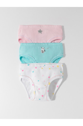 Набор трусы/ уп неж.розовый, аквамарин, белый, звездопад