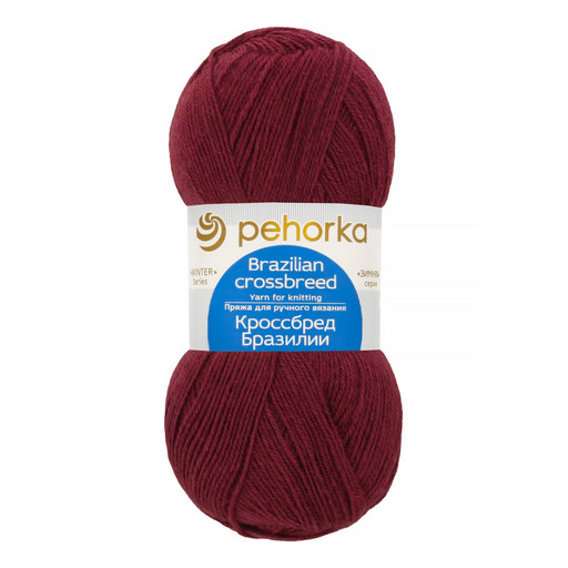 Пряжа Пехорская ПТ "Кроссбред Бразилии" 50% мериносовая шерсть, 50% акрил 5 шт. х 100 г 500 м ± 29 м