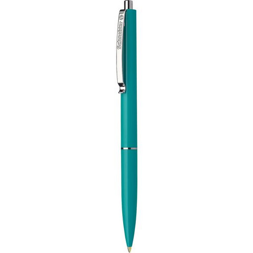 Ручка шариковая автоматическая 1,0 мм синяя Schneider K15, пулевидный ПУ, корпус зеленый