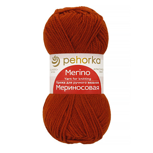 Пряжа Пехорская ПТ "Мериносовая" 50% мериносовая шерсть, 50% акрил 10 шт. х 100 г 200 м ± 12 м