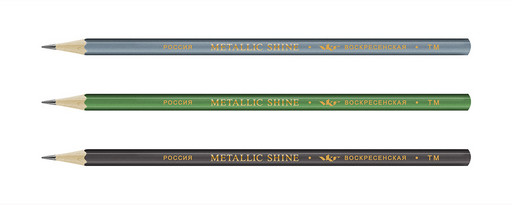"ВКФ" "Metallic shine" 3P-1602 Набор графитных карандашей ОПП заточенный ТМ (HB) 10 х 3 шт. ассорти