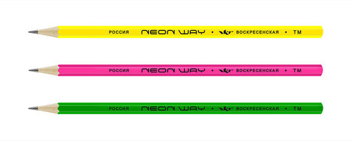 "ВКФ" "Neon way" 3P-1545 Набор графитных карандашей ОПП неон заточенный ТМ (HB) 10 х 3 шт. ассорти
