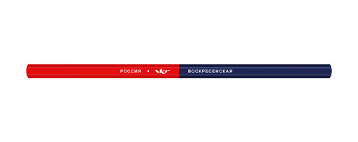 "ВКФ" "Двухцветный" 1P-1390 Карандаш двухцветный (красно-синий) в пакете незаточенный 25 шт. 2 цв.