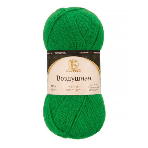 Пряжа Камтекс КТ "Воздушная" 50% акрил, 25% шерсть, 25% мериносовая шерсть 5 шт. х 100 г 370 м