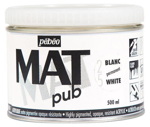 Краска акриловая "PEBEO" экстра матовая Mat Pub №1 500 мл