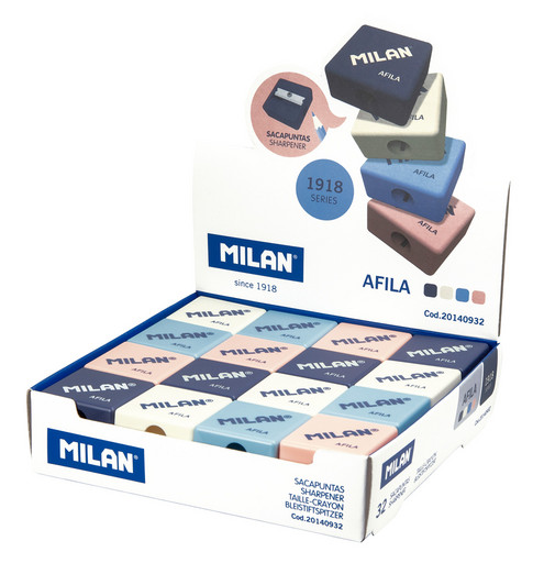 "Milan" Точилка пластиковая Afila 1 отверстие 32 шт. ассорти 20140932