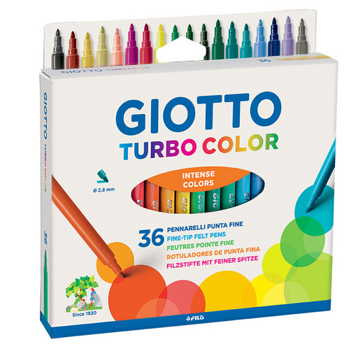 "Giotto" TURBO ADVANCED Фломастеры суперсмываемые 36 цв 071600 (F071600)