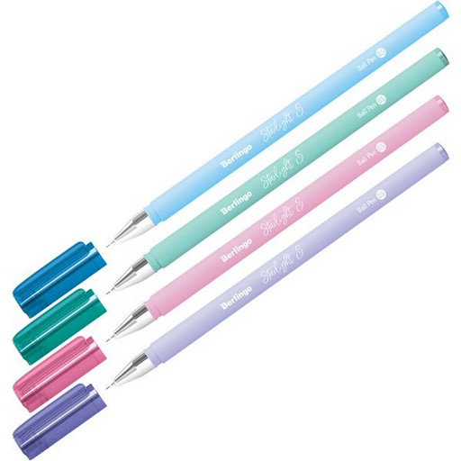 Ручка шариковая 0.5 мм, синяя, Berlingo Starlight S, метал. наконечник, soft-touch, Smart Ink