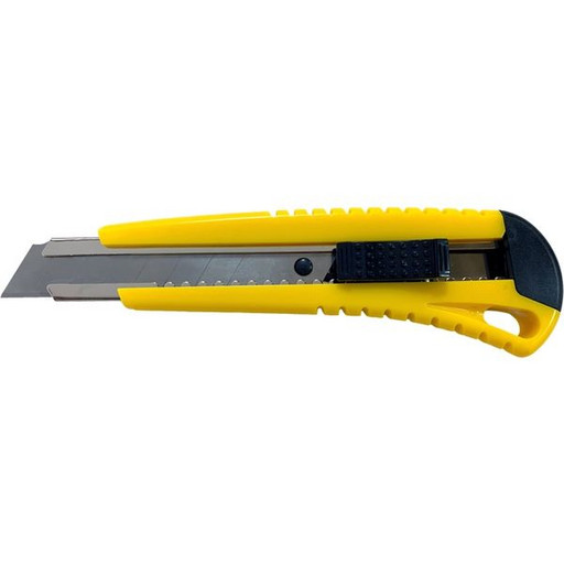Нож канцелярский 18 мм DOLCE COSTO, блокировка auto-lock, метал. направляющие, желтый