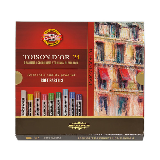 "KOH-I-NOOR Hardtmuth" пастель художественная Toison d`or мягкая 24 цв. 8514024005KSRU круглая в картонной коробке