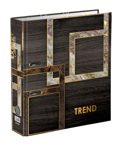 "Expert Complete" Регистратор ламинир. "Wood&Stone" 75 мм 10 шт. Trend A4 арочный механ. глянцевый венге EC752703