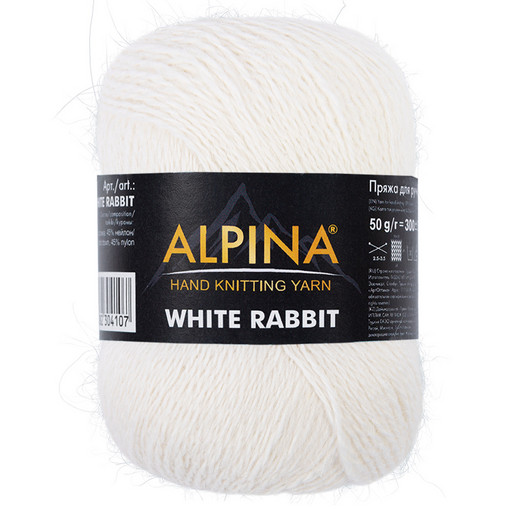 Пряжа ALPINA "WHITE RABBIT" 55% пух кролика, 45% нейлон 10 шт. х 50 г 300 м ± 15 м