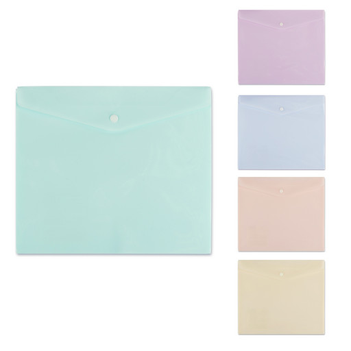 "Expert Complete" Trend Pastel "Pastel" Папка-конверт для тетрадей с кнопкой A5+ 180 мкм диагональ 20 шт. ассорти 2104010