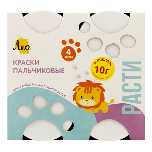 Краска пальчиковая "Лео" "Расти" набор LFINP-004 4 цв. х 70 г .