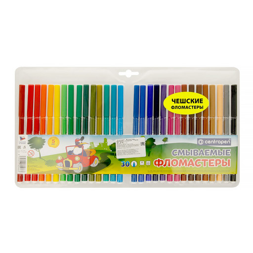 "Centropen" Фломастеры Пингвины смываемые 7790/30 ТР 30 цв 7790/30 TP
