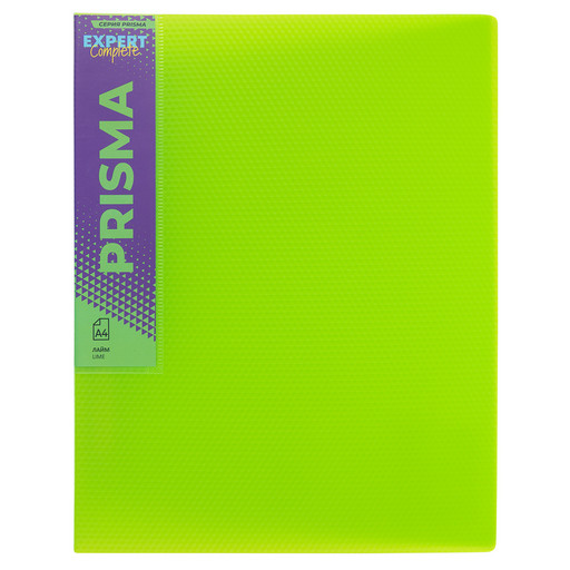 "Expert Complete" PRISMA NEON Папка на 4 О-кольцах A4 700 мкм 25 мм эффект 3D 4 шт. d - 17 мм лайм EC211400021