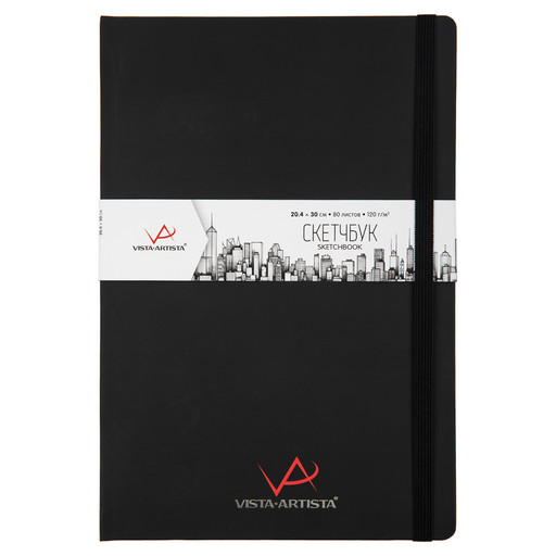 "VISTA-ARTISTA" VABK-2030 Скетчбук 120 г/м2 120 г/м2 30 х 20.4 см сшивка 80 л. 01 черный