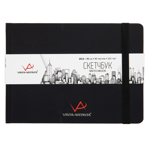 "VISTA-ARTISTA" VABK-2115 Скетчбук 120 г/м2 120 г/м2 15 х 20.8 см сшивка 80 л. 01 черный