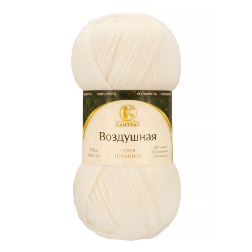 Пряжа Камтекс КТ "Воздушная" 50% акрил, 25% шерсть, 25% мериносовая шерсть 5 шт. х 100 г 370 м