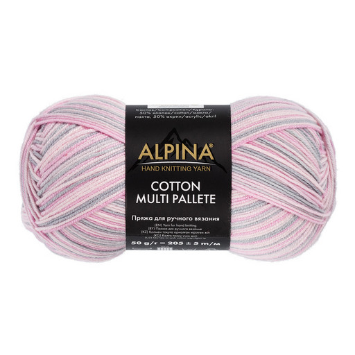 Пряжа ALPINA "COTTON MULTI PALLETE" 50% хлопок, 50% акрил 10 шт. х 50 г 205 м ± 5 м