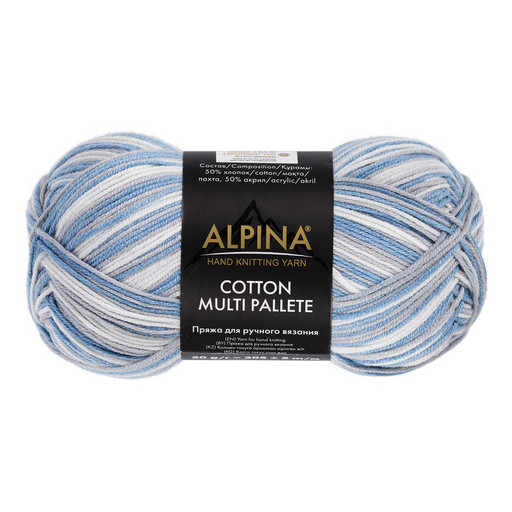 Пряжа ALPINA "COTTON MULTI PALLETE" 50% хлопок, 50% акрил 10 шт. х 50 г 205 м ± 5 м