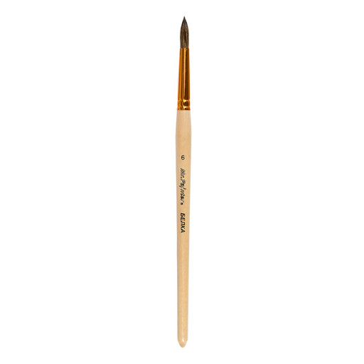 Кисть белка "Mr.Painter" SQR 301-06 круглая 5 шт короткая ручка №06