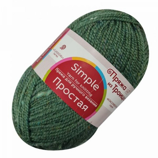 Пряжа из Троицка "Простая" 50% шерсть, 50% акрил 10 шт. х 100 г 200 м