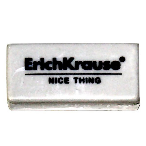 Ластик ErichKrause Nice Thing, 40*19*15 мм, TPR, мягкий, прямоугольный, белый