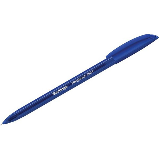 Ручка шариковая 0.7 мм, синяя, Berlingo Triangle 100T, трехгранная, пластик. тон. корпус, Smart Ink
