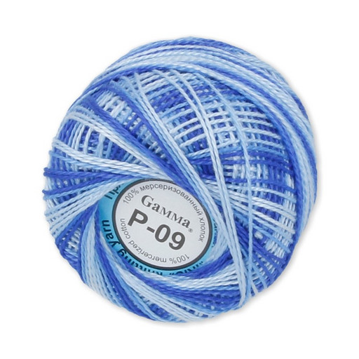 Пряжа "Gamma" Ирис меланж 100% хлопок 10 шт. х 10 г 82 м ± 3 м