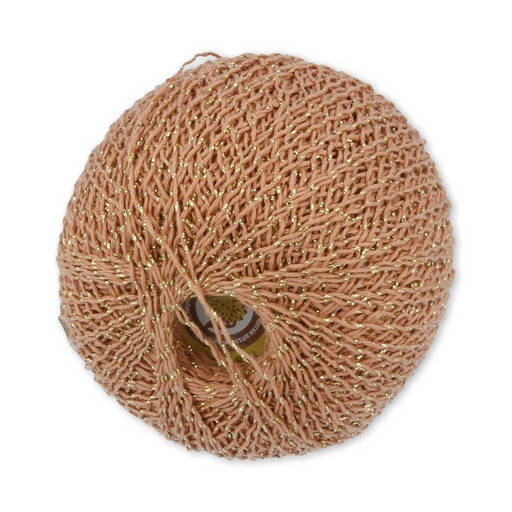 Пряжа СПБ "Золотой шар" вязальные 86% хлопок, 14% люрекс 6 шт. х 50 г 390 м №3203 коричневый